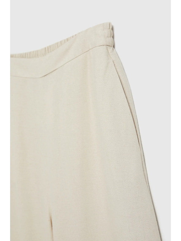 Moodo Moodo lenvászon nadrágszoknya bézs színben