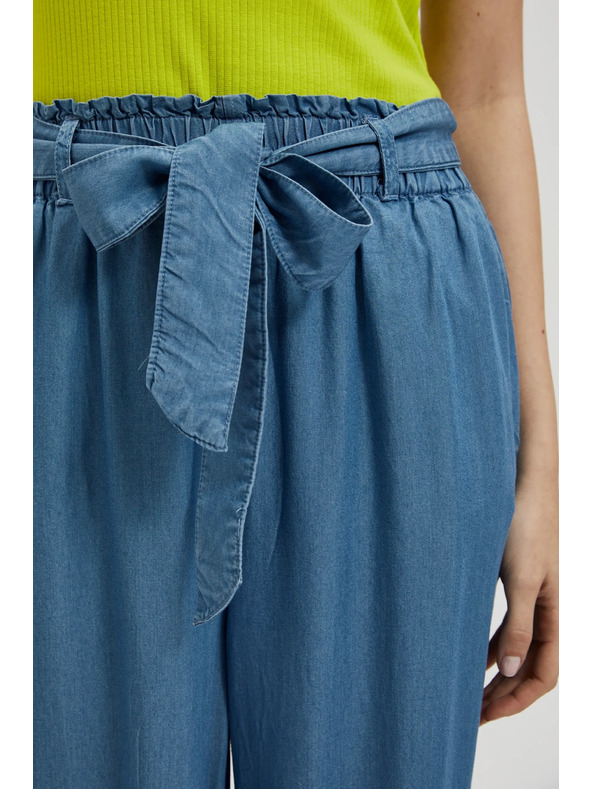 Moodo Kék lyocell széles szárú nadrág Moodo