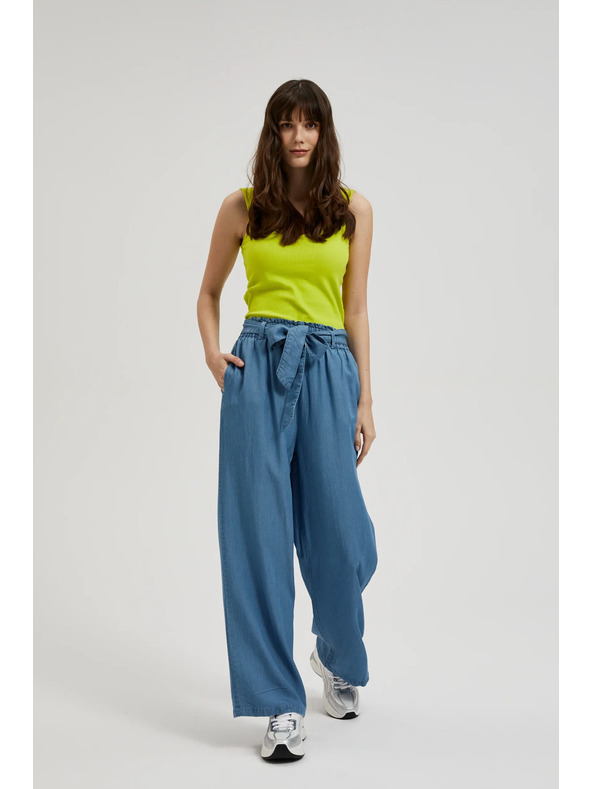 Moodo Kék lyocell széles szárú nadrág Moodo