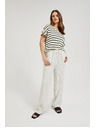 Moodo Fehér csíkos len nadrág Moodo