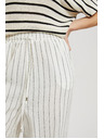 Moodo Fehér csíkos len nadrág Moodo