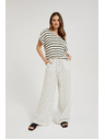 Moodo Fehér csíkos len nadrág Moodo