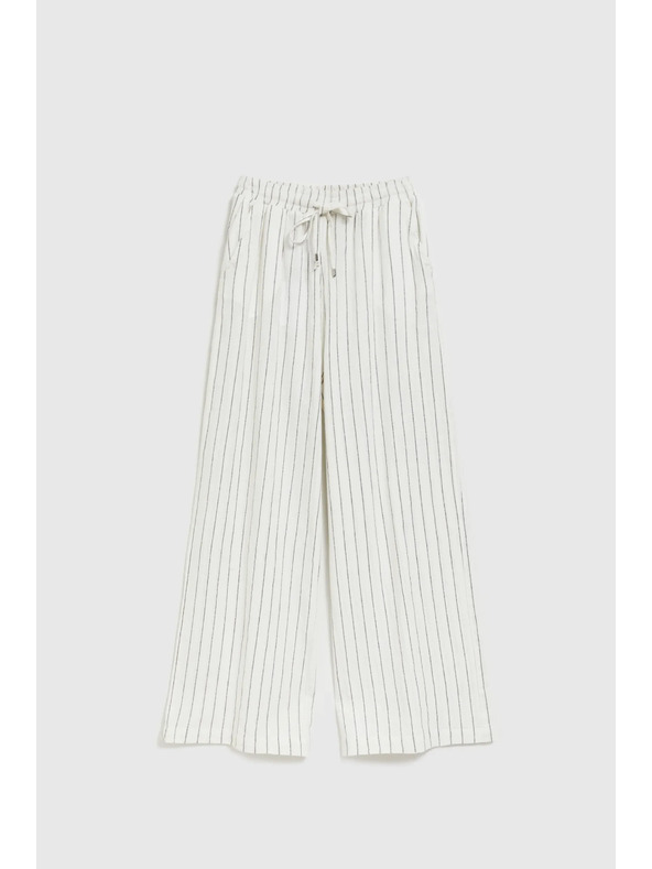 Moodo Fehér csíkos len nadrág Moodo