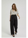 Moodo Sima fekete széles szárú nadrág övvel Moodo