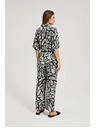 Moodo Fekete-fehér viszkóz egyenes szárú nadrág Moodo