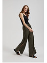 Moodo Olívazöld nadrág széles szárral és gumis derékkal Moodo
