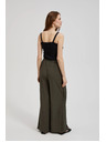 Moodo Olívazöld nadrág széles szárral és gumis derékkal Moodo