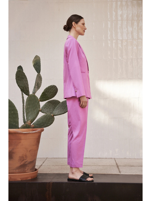 Moodo Alkalmi rózsaszín ráncos nadrág Moodo