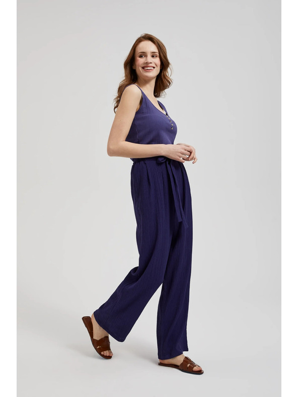 Moodo Lila nadrág széles szárral és övvel Moodo