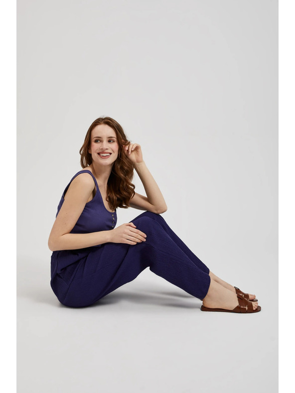 Moodo Lila nadrág széles szárral és övvel Moodo