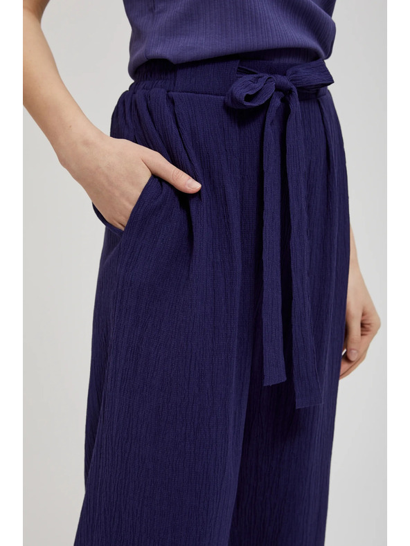 Moodo Lila nadrág széles szárral és övvel Moodo