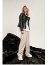 Moodo Bézs cargo nadrág egyenes szárral Moodo