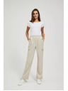 Moodo Bézs cargo nadrág egyenes szárral Moodo