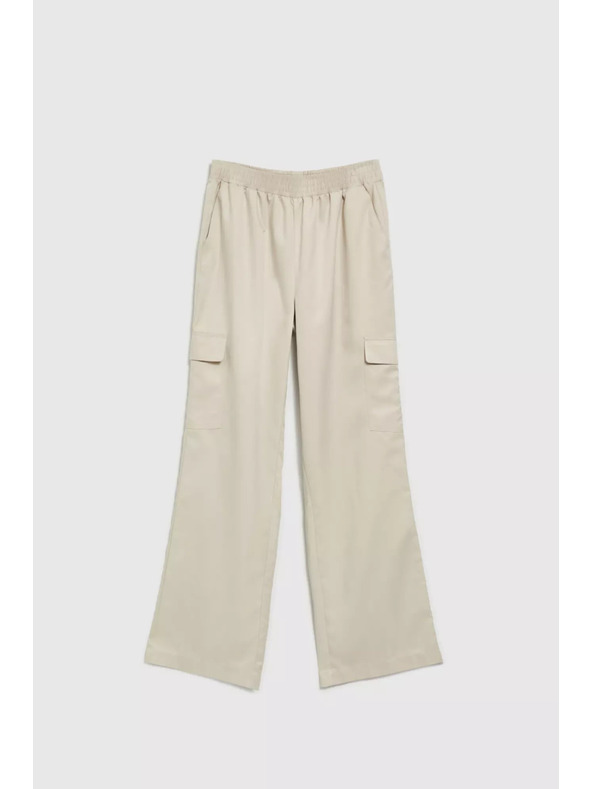 Moodo Bézs cargo nadrág egyenes szárral Moodo