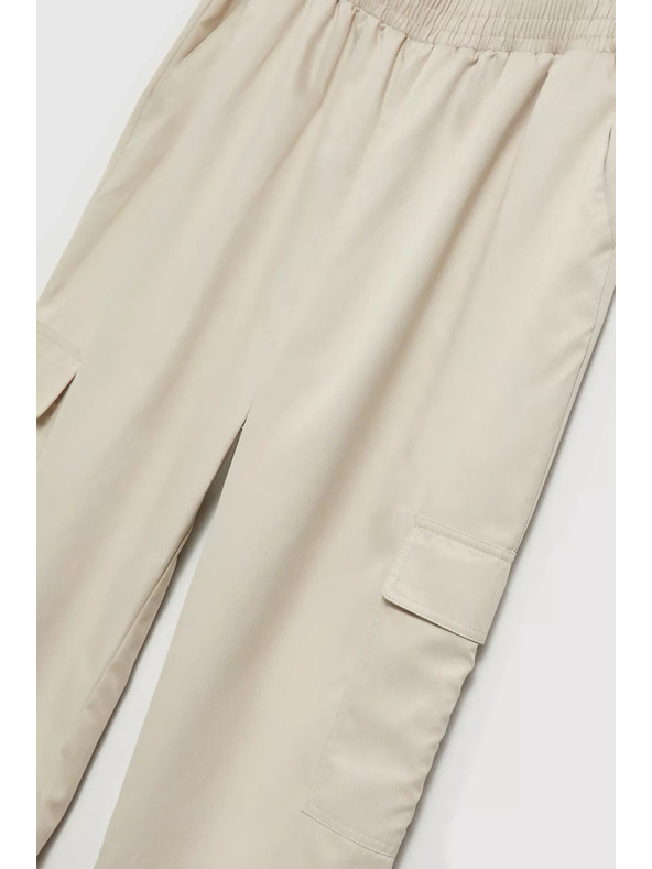 Moodo Bézs cargo nadrág egyenes szárral Moodo