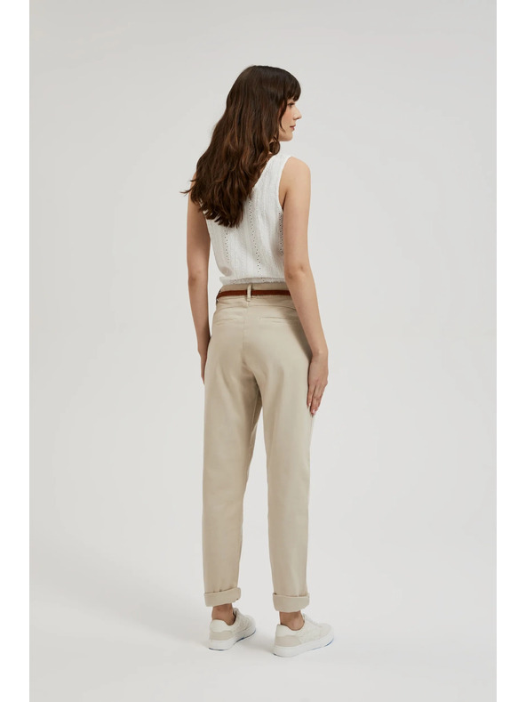 Moodo Bézs nadrág díszövvel Moodo