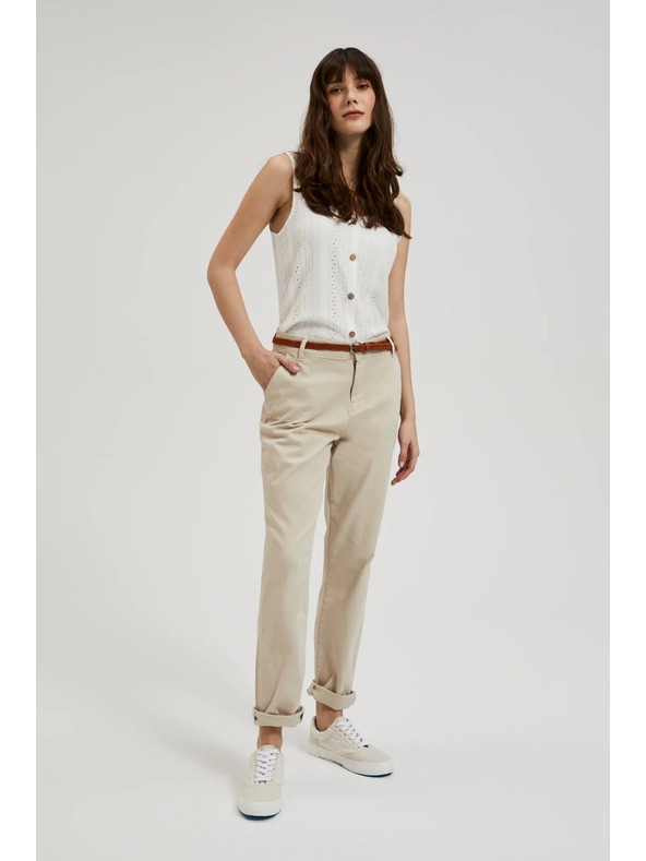 Moodo Bézs nadrág díszövvel Moodo