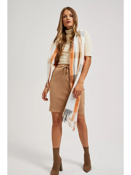 Moodo Narancssárga kockás sál rojtokkal Moodo