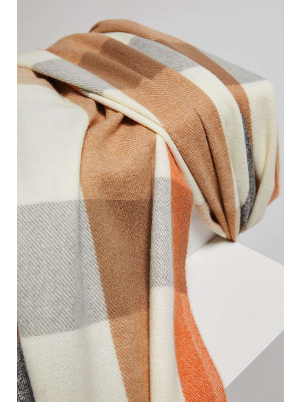 Moodo Narancssárga kockás sál rojtokkal Moodo