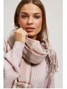 Moodo Púder rózsaszín kockás sál rojtokkal Moodo