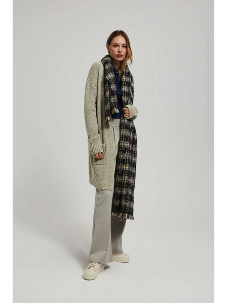 Moodo Fekete kockás sál metál szállal Moodo