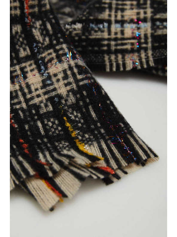 Moodo Fekete kockás sál metál szállal Moodo