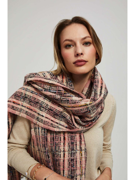 Moodo Rózsaszín kockás sál metál szállal Moodo