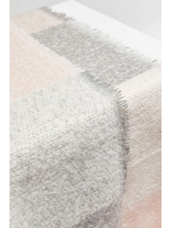 Moodo Púder rózsaszín rojtos kockás sál Moodo