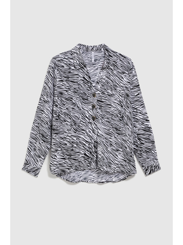 Moodo V-nyakú ing fekete-fehér Moodo