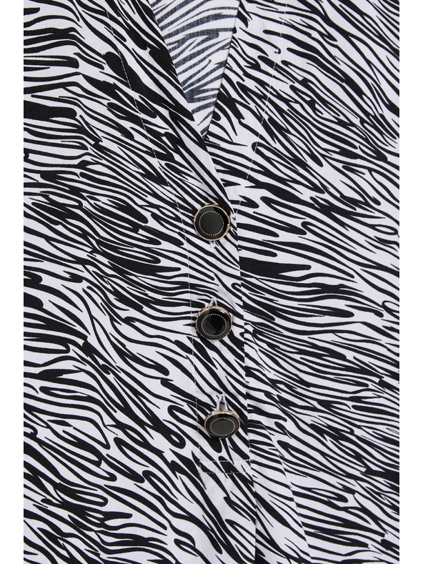 Moodo V-nyakú ing fekete-fehér Moodo