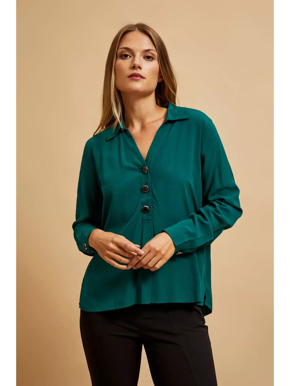 Moodo V-nyakú ing smaragdzöld Moodo