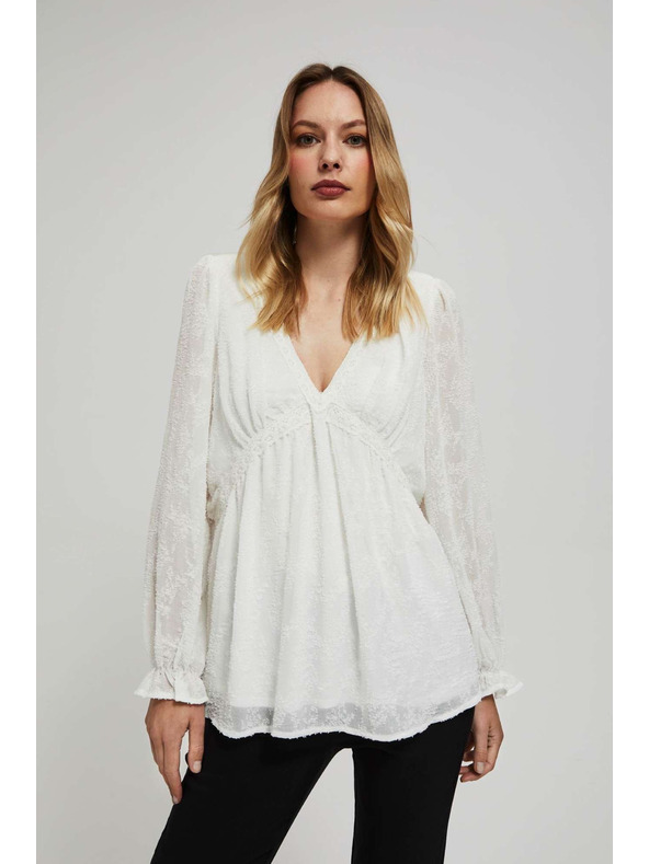 Moodo Fehér ing felfújt ujjakkal Moodo