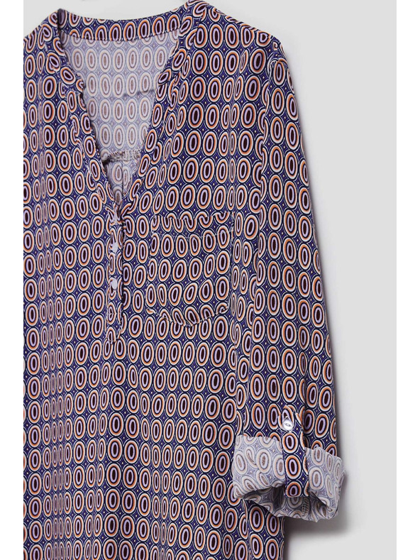 Moodo Világoskék V-nyakú mintás ing Moodo