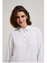 Moodo Fehér blúz díszgombokkal a nyakrészen és ujjakon Moodo