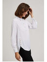 Moodo Fehér blúz díszgombokkal a nyakrészen és ujjakon Moodo