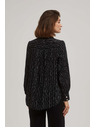 Moodo Fekete blúz díszgombokkal és finom mintával Moodo