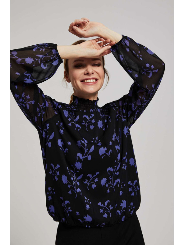 Moodo Fekete virágmintás ing Moodo