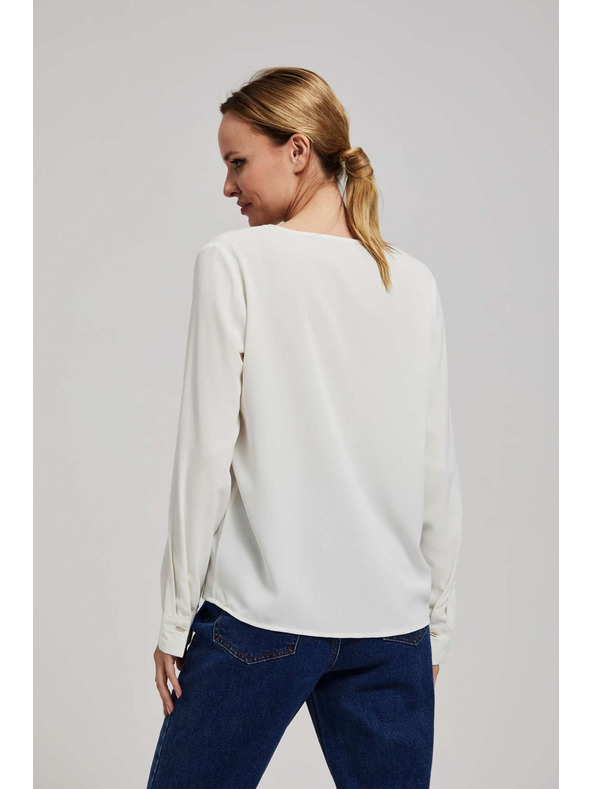 Moodo Gyöngyházfényű V-nyakú ing finom gyöngyházgombokkal Moodo