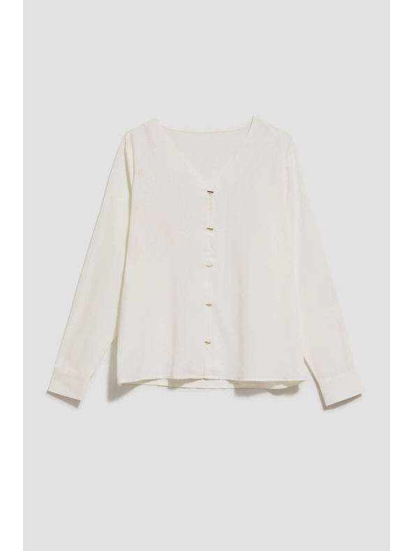 Moodo Gyöngyházfényű V-nyakú ing finom gyöngyházgombokkal Moodo