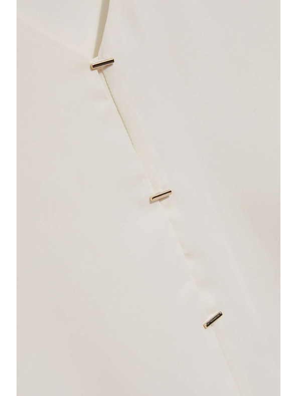 Moodo Gyöngyházfényű V-nyakú ing finom gyöngyházgombokkal Moodo