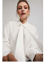 Moodo Gyöngyházfényű ing megkötős nyakrésszel és díszgombokkal Moodo