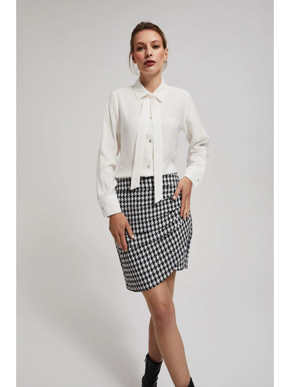 Moodo Gyöngyházfényű ing megkötős nyakrésszel és díszgombokkal Moodo