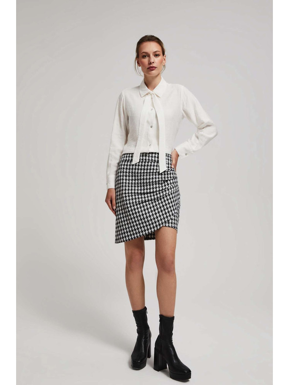 Moodo Gyöngyházfényű ing megkötős nyakrésszel és díszgombokkal Moodo