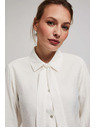 Moodo Gyöngyházfényű ing megkötős nyakrésszel és díszgombokkal Moodo