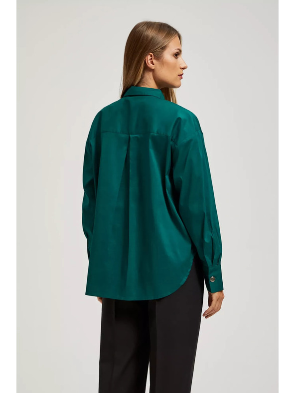 Moodo Smaragdzöld blúz díszgombokkal Moodo