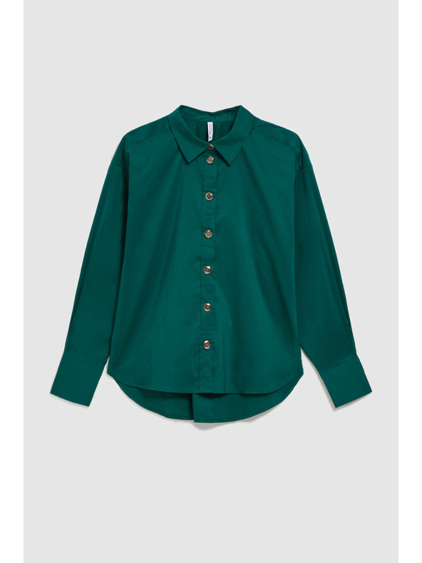 Moodo Smaragdzöld blúz díszgombokkal Moodo