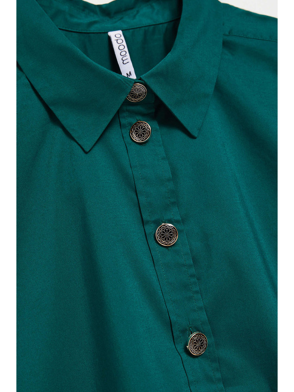 Moodo Smaragdzöld blúz díszgombokkal Moodo