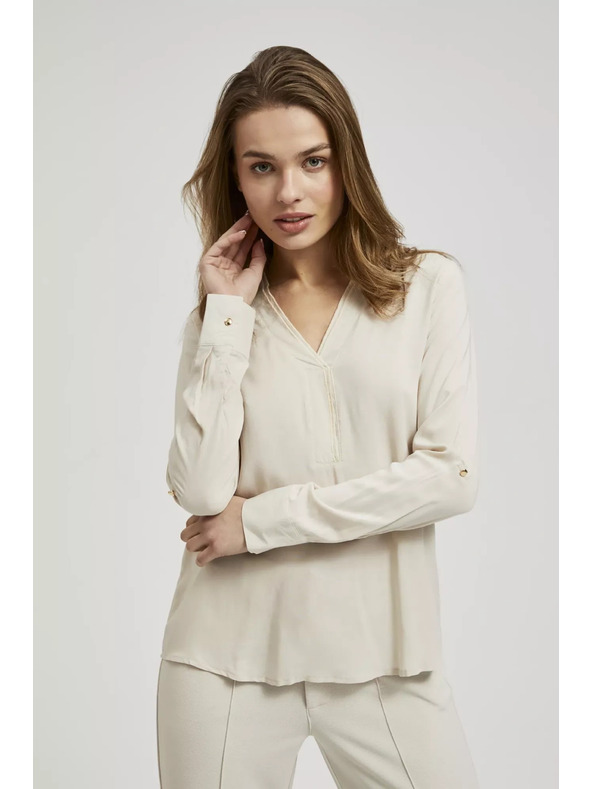 Moodo Sima hosszú ujjú bézs ing Moodo