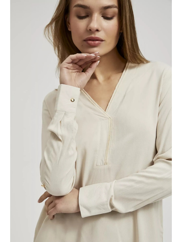 Moodo Sima hosszú ujjú bézs ing Moodo