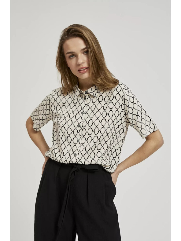 Moodo Bézs gombos mintás ing Moodo